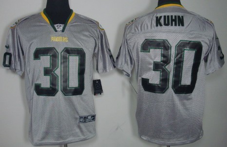 Mens Nike Elite Jersey  Green Bay Packers #30 John Kuhn Lights Out Gray 