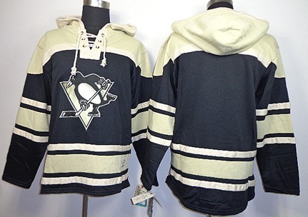 Old Time Hockey Hoodies Pittsburgh Penguins Blank Black