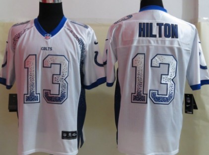Men's Indianapolis Colts #13 T.Y. Hilton 2013 Nik Drift Fashion White Elite Jersey