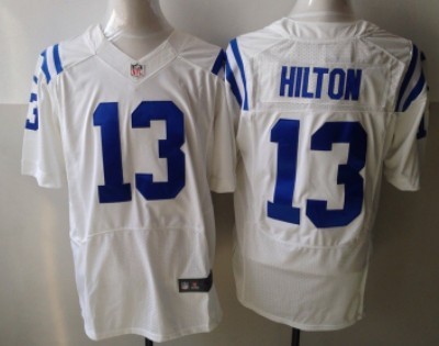 Men's Indianapolis Colts #13 T.Y. Hilton White Nik Elite Jersey