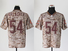 Men's Chicago Bears Throwback Plyer #54 Brian  Urlacher 2013 Nik USMC Camo Elite Jersey