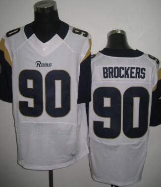 Men's St. Louis Rams #90 Michael Brockers White Nik Elite Jersey