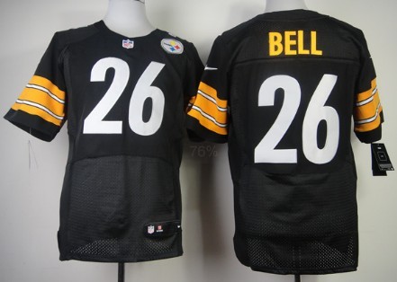 Men's Pittsburgh Steelers #26 LeVeon Bell Black Nik Elite Jersey