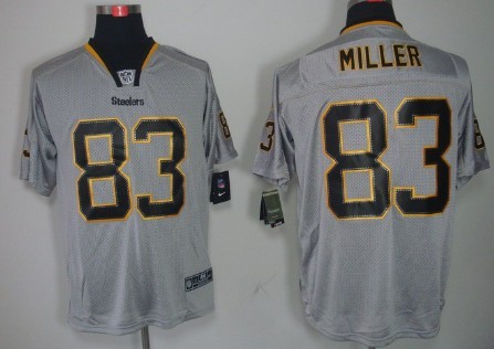 Men's Pittsburgh Steelers #83 Heath Miller Lights Out Gray Nik Elite Jersey