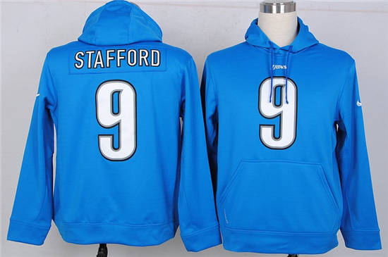 Detroit Lions #9 Matthew Stafford  Blue Nike Hoody