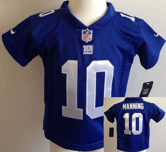 Toddler's Nik New York Giants #10 Eli Manning Blue Football Jersey
