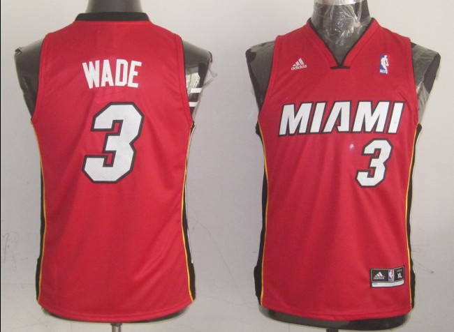 Kid's Miami Heat #3 Dwyane Wade Red Revolution 30 Jersey