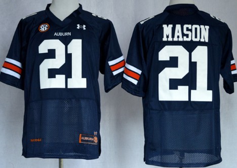 Men's Auburn Tigers #21 Tre Mason Navy Blue Jersey