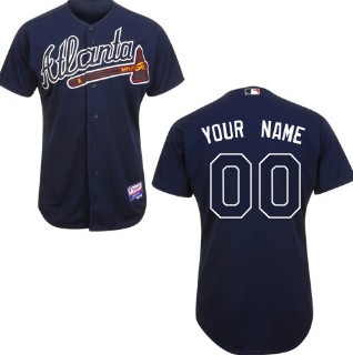 Kids Atlanta Braves Customized Navy Blue Jersey