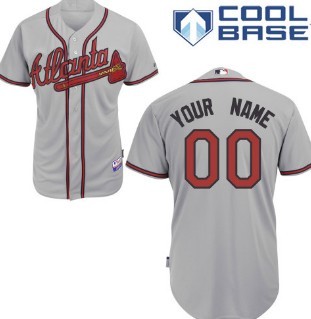 Kids Atlanta Braves Customized Gray Jersey