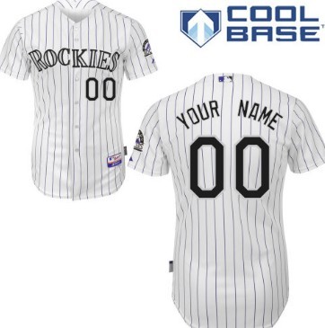 Kids  Colorado Rockies Customized White Pinstripe Jersey
