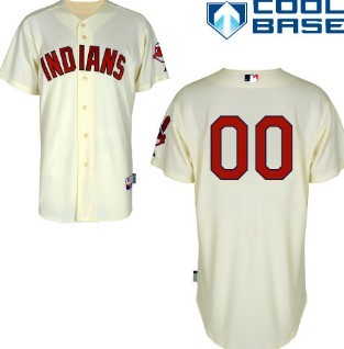 Kids Cleveland Indians Customized Cream Jersey