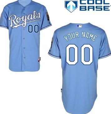 Mens Kansas City Royals Customized Light Blue Jersey