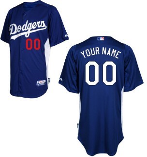Youth Custom Los Angeles Dodgers Majestic Royal On-Field BP Cool Base Performance personal Jersey