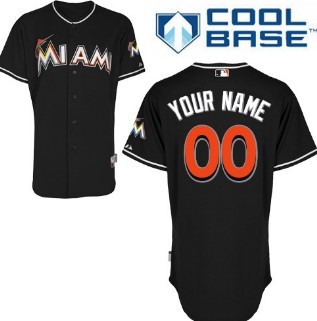 Kids Miami Marlins Customized Black Jersey