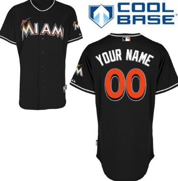 Mens Miami Marlins Customized Black Jersey