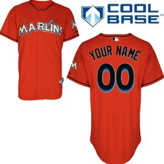 Kids Miami Marlins Customized Orange Jersey