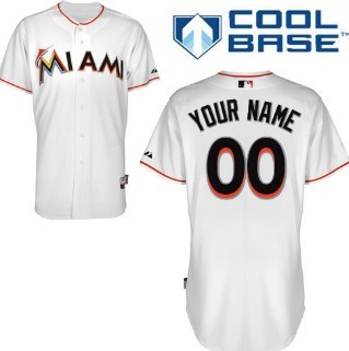 Kids Miami Marlins Customized White Jersey