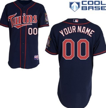 Mens Minnesota Twins Customized Navy Blue Jersey