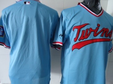Mens Minnesota Twins Customized Light Blue Throwback Jersey