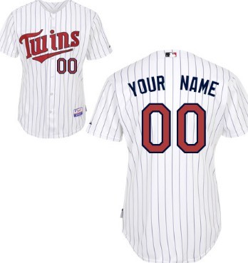 Mens Minnesota Twins Customized White Pinstripe Jersey