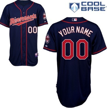 Mens Minnesota Twins Customized Navy Blue With Minnesota Jersey