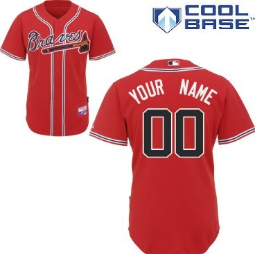 Women's Atlanta Braves Customized Red Jersey