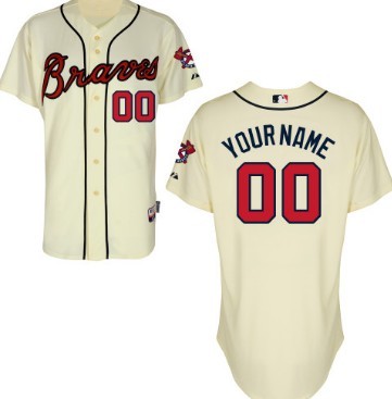 Women's Atlanta Braves Customized Cream Jersey