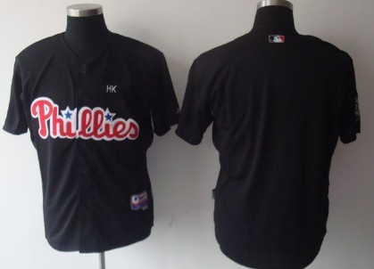Mens Philadelphia Phillies Customized Black Jersey