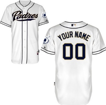 Mens San Diego Padres Customized White Majestic MLB Collection Jersey