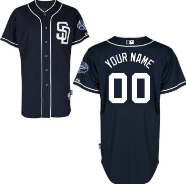 Mens San Diego Padres Customized Navy Blue Majestic MLB Collection Jersey