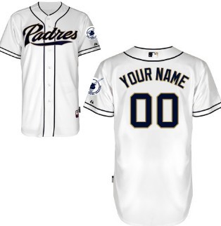 Kids San Diego Padres Customized White Majestic MLB Collection Jersey