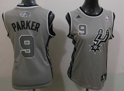 San Antonio Spurs #9 Tony Parker 2013 Gray Womens Jersey