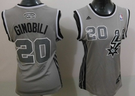 San Antonio Spurs #20 Manu Ginobili 2013 Gray Womens Jersey