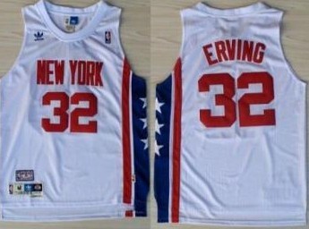 Men's New Jersey Nets #32 Julius Erving White ABA Hardwood Classic Swingman Jersey