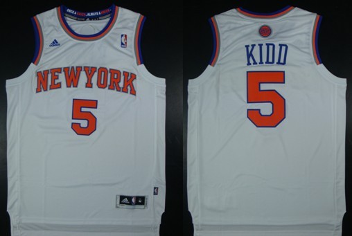 Men's New York Knicks #5 Jason Kidd Revolution 30 Swingman 2013 White Jersey