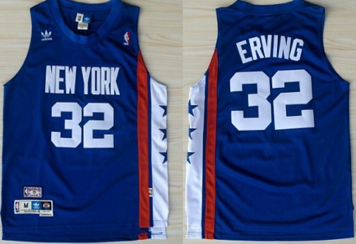 Men's New Jersey Nets #32 Julius Erving Blue ABA Hardwood Classic Swingman Jersey