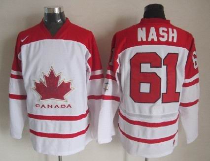 Mens NHL Jersey 2010 Olympics Canada #61 Rick Nash White