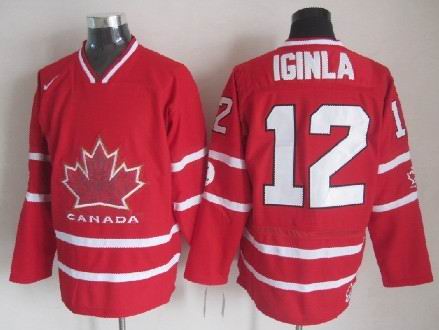 Mens NHL Jersey 2010 Olympics Canada #12 Jarome Iginla Red