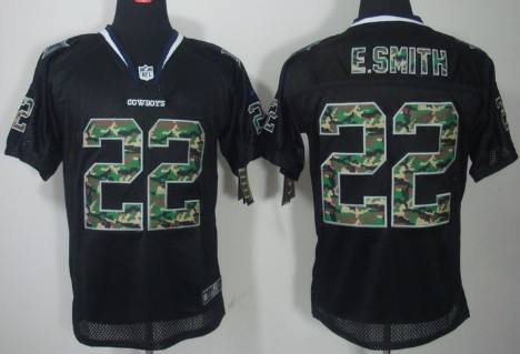 Mens Nike  Elite Jersey  Dallas Cowboys #22 Emmitt Smith Black With Camo
