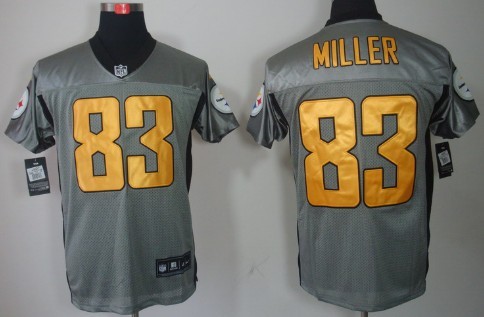 Men's Pittsburgh Steelers #83 Heath Miller Gray Nik Elite Jersey