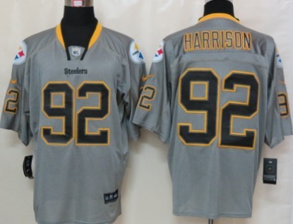 Men's Pittsburgh Steelers #92 James Harrison Lights Out Gray Nik Elite Jersey 