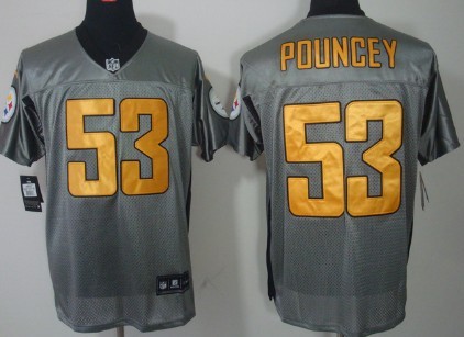 Men's  Pittsburgh Steelers #53 Maurkice Pouncey Gray Nik Elite Jersey   