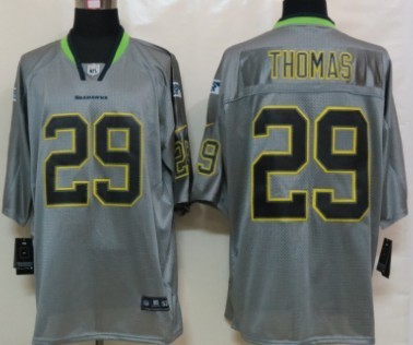 Mens Nike Elite Jersey Seattle Seahawks #29 Earl Thomas III Lights Out Gray Elite Green Neck 