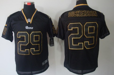 Men's St. Louis Rams Retired Player #29 Eric Dickerson Lights Out Black Nik Elite Jersey