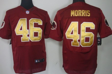 Mens Nike  Elite Jersey  Washington Redskins #46 Alfred Morris Red With Gold