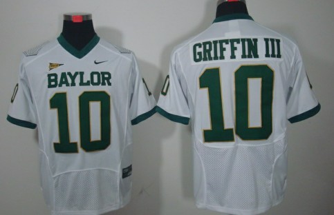 Men's Baylor Bears #10 Robert Griffin III White Jersey