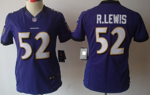 Nike Baltimore Ravens #52 Ray Lewis Purple Limited Womens Jersey