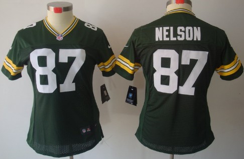 Nike Green Bay Packers #87 Jordy Nelson Green Limited Womens Jersey