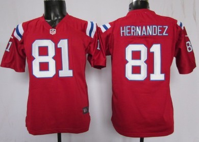 Nike New England Patriots #81 Aaron Hernandez Red Games Kids Jersey